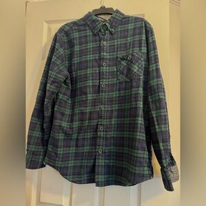 Weatherproof Vintage Green and Blue Plaid Men's Shirt M